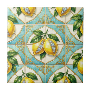 Azulejo Arte de patrón sin fisuras Art Deco limones y diam