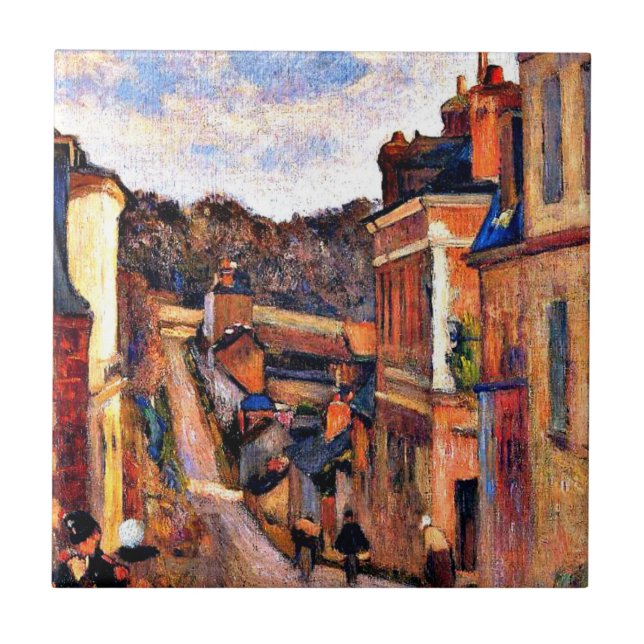 Azulejo Arte de Paul Gauguin: Rue Jouvenet, Rouen (Frente)