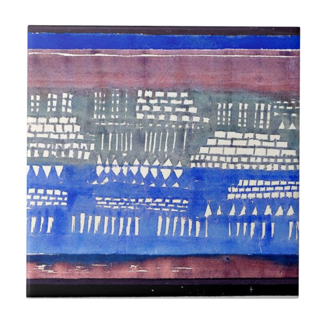 Azulejo Arte de Paul Klee: Fundaciones de K (Frente)