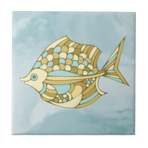Azulejo Arte de peces azul náutico