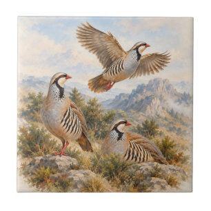 Azulejo Arte de Perdiz Chukar