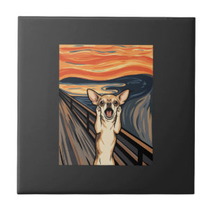 Azulejo Arte de perro expresionista grita Chihuahua_1