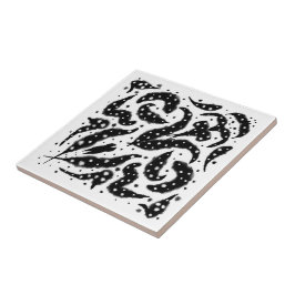 Azulejo Arte De Resumen De Pescado Blanco Y Negro