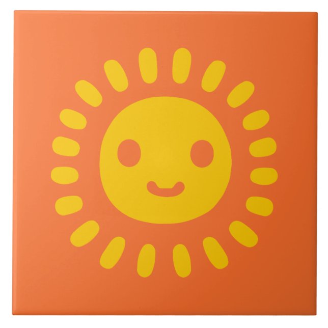 Azulejo Arte de sol amarillo (Frente)
