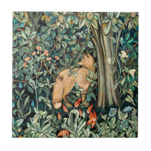 Azulejo Arte de Tapiz Antiguo Bosque Zorro de William Morr