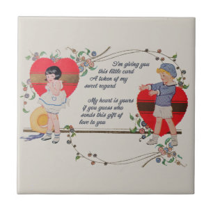 Azulejo Arte de tarjeta del día de San Valentín victoriana