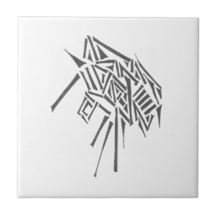 Azulejo Arte de tatuaje tribal abstracto blanco negro esca