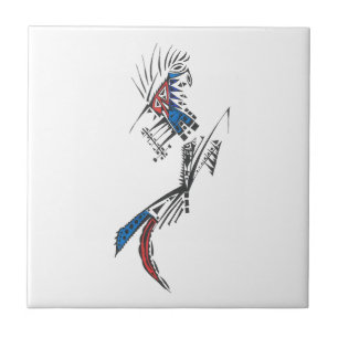 Azulejo Arte de tatuaje tribal abstracto colorido para via