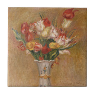 Azulejo Arte de tulipanes florales vintage Cottagecore Ren