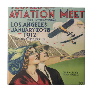 Azulejo Arte de viaje del espectáculo aéreo retro 1912 de 