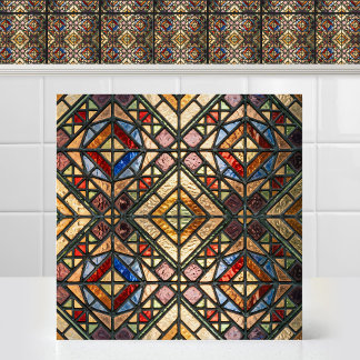 Azulejo Arte de vidrio de catedral de diamante colorido lu