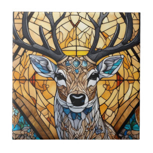 Azulejo Arte de vidrio emplomado, estilo ciervo de arte de