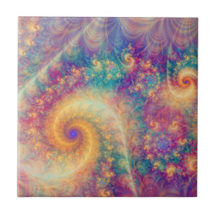Azulejo Arte de vórtice fractal abstracto de fantasía capr
