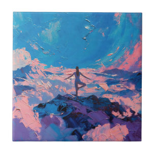 Azulejo Arte de Yoga: Belleza Equilibrada (Pintura al Óleo
