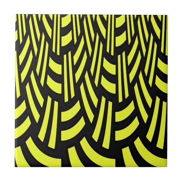 Azulejo Arte Deco Amarillo y Negro (Frente)