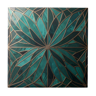 Azulejo Arte Deco de lujo con patrón geométrico de ráfaga