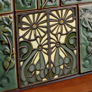 Azulejo Arte Deco de Margaritas Decoración de Pared Floral