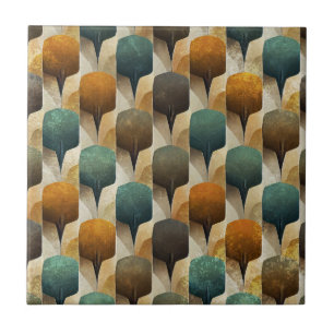 Azulejo Arte Deco Geometría inspirada en vintage en azul v