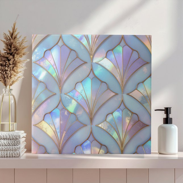 Azulejo Arte Deco Iridescente Vidrio Emplomado ID1177 (Subido por el creador)