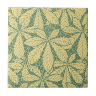 Azulejo arte deco naturaleza hojas patrón de follaje arte