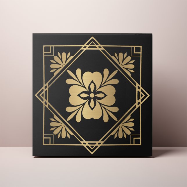 Azulejo Arte Deco negro y dorado (Subido por el creador)
