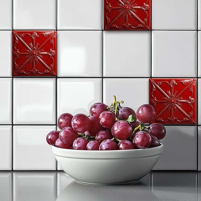 Azulejo Arte Deco Rojo (Subido por el creador)