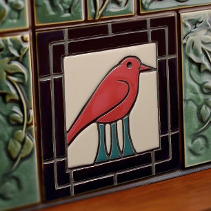Azulejo Arte decorativo de pared Art Déco Nouveau Pájaro d