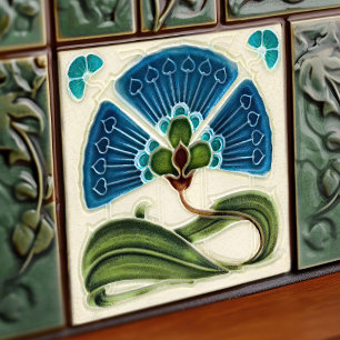 Azulejo Arte decorativo floral de pared Art Nouveau Vintag