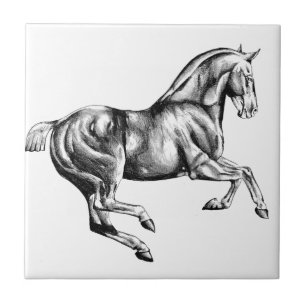 Azulejo Arte del bosquejo del dibujo del caballo hecho a
