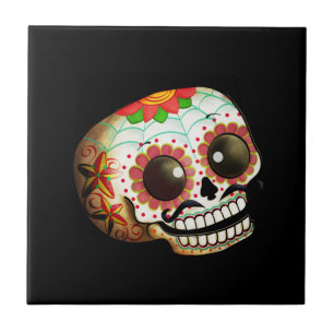 Azulejo Arte del cráneo de Dia de Los Muertos Sugar