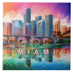 Azulejo Arte del horizonte de Miami