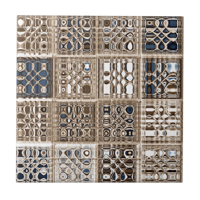 Azulejo Arte del modelo de mosaico de la sari de Brown (Frente)