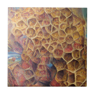 Azulejo Arte digital abstracto casero de Honeycomb