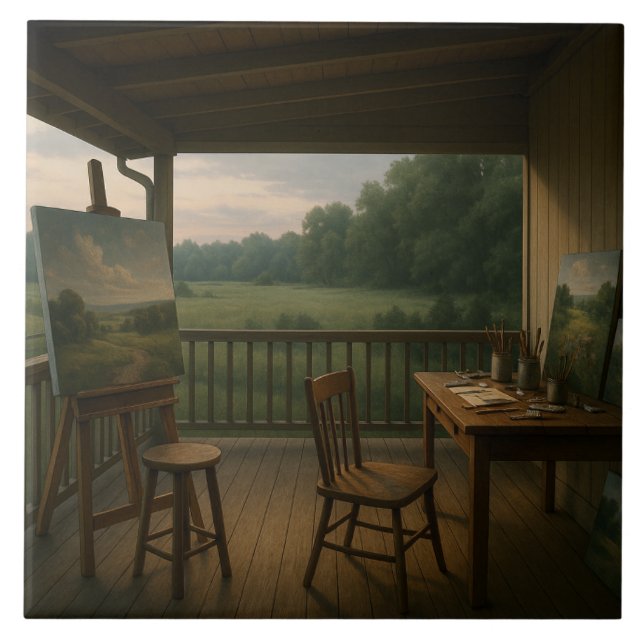 Azulejo Arte en la Porch Tile de un condado (Frente)