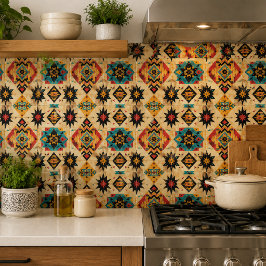 Azulejo Arte Étnico Tribal Amerindio Patrón Vintage