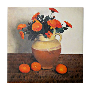 Azulejo Arte Felix Vallotton, Marigolds y Tangerines