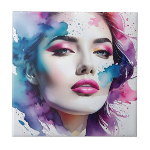 Azulejo Arte femenino de doble exposición