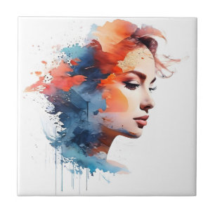 Azulejo Arte femenino de doble exposición
