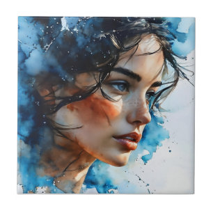 Azulejo Arte femenino de doble exposición