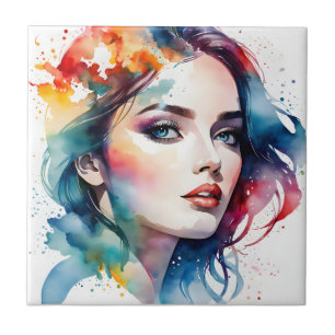 Azulejo Arte femenino de doble exposición