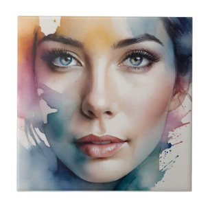 Azulejo Arte femenino de doble exposición