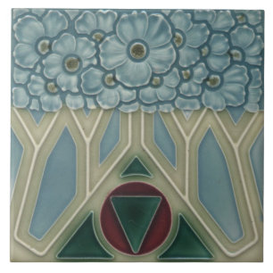 Azulejo - Arte Floral Art Nouveau de Aspecto Antig