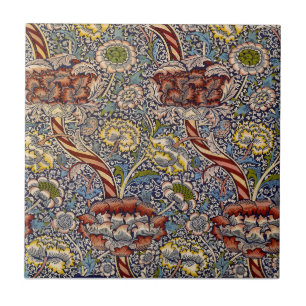 Azulejo Arte floral azul marino de William Morris Wandle
