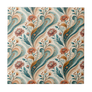 Azulejo Arte Floral Vintage Art Nouveau Patrón de Mural