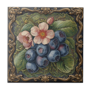 Azulejo Arte Floral Vintage Nouveau Azul