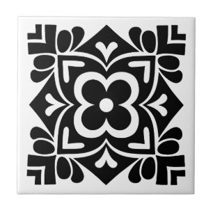 Azulejo Arte Folclórico en Flor