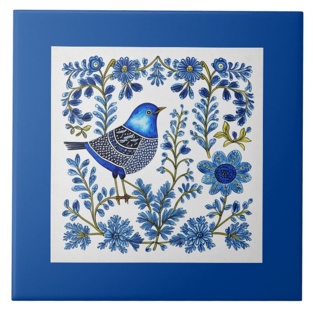 Azulejo Arte folclórico inspirado en el Escándalo Blanco y (Frente)