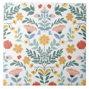 Azulejo Arte Folclórico Motivo Tradicional Escandinavo