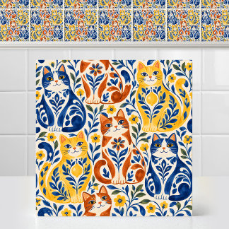 Azulejo Arte Folklórico Mayólica Española Patrón de Cerámi