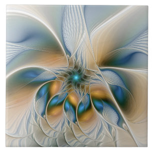 Azulejo Arte fractal de fantasía abstracta y elevada con a